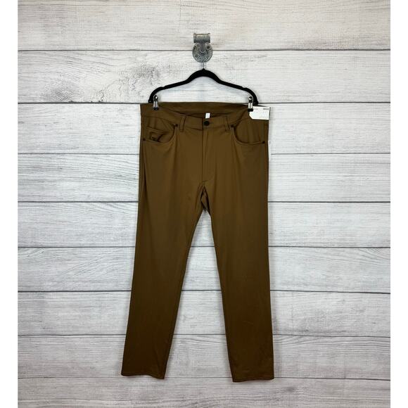 Stylus Men's Carmel Brown Slim Fit 5 Pocket Stretch Pants Size 38x32 - Picture 1 of 10